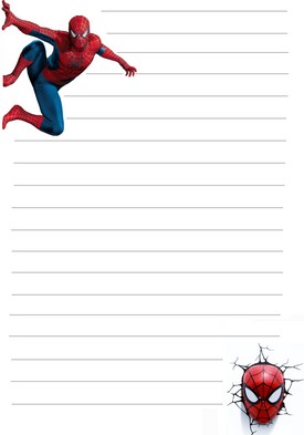 papier a lettre spiderman sur le mur